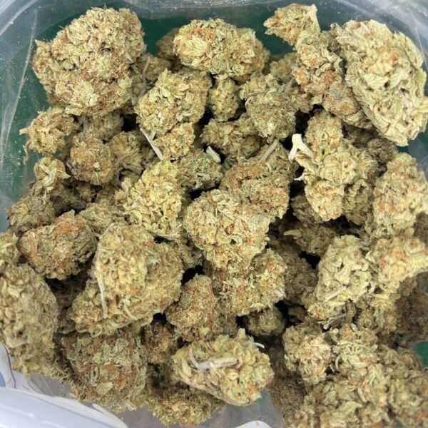 A bag of Diamond OG buds in a bag