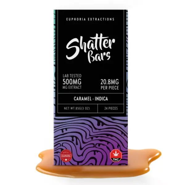 Euphoria Extractions - Indica Caramel Shatter Bar - 500mg THC