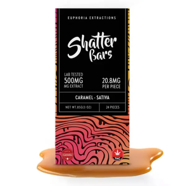 Euphoria Extractions - Sativa Caramel Shatter Bar - 1200mg THC