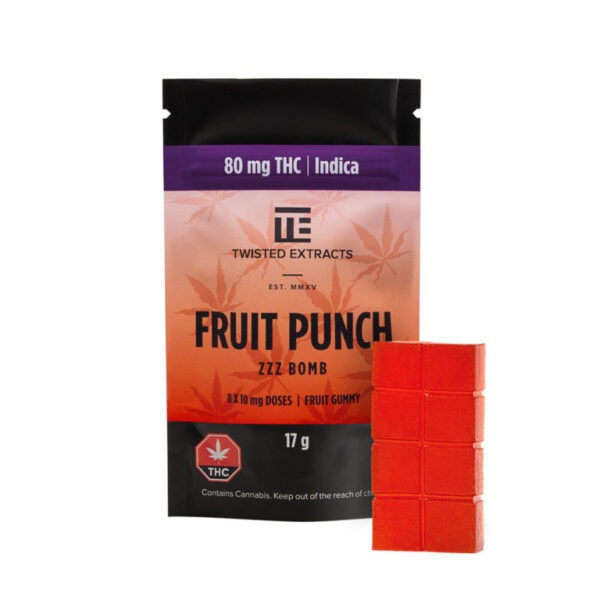 Twisted Extracts - ZZZ Bomb - Fruit Punch - 80mg THC Indica