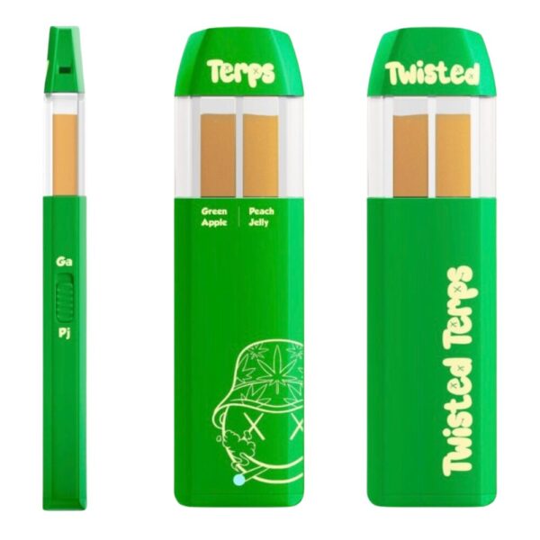 Twisted Terps - Dual Chamber Vape Pen - 2ml - Peach Jelly & Green Apple