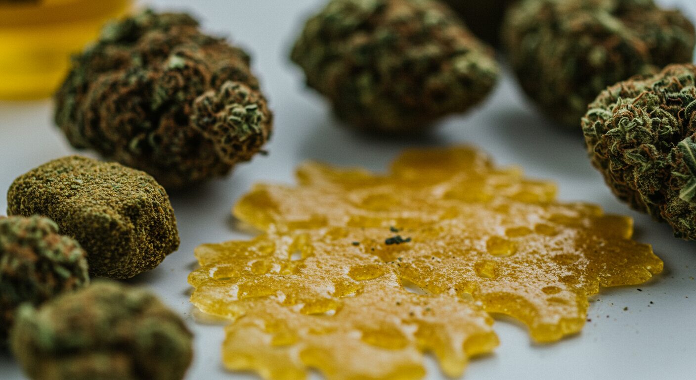 cannabis buds and shatter