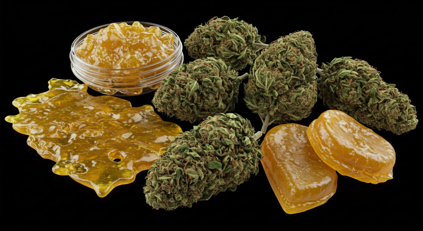 cannabis buds and shatter