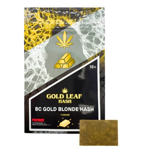 An image of Gold Leaf Hash BC Gold Blonde Hash on a white background.