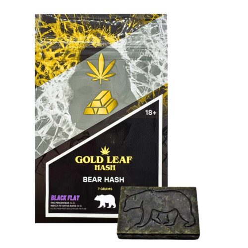 An image of gold leaf hash flat black