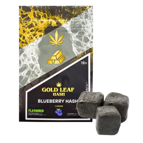 An image of gold leaf hash packaging with hash