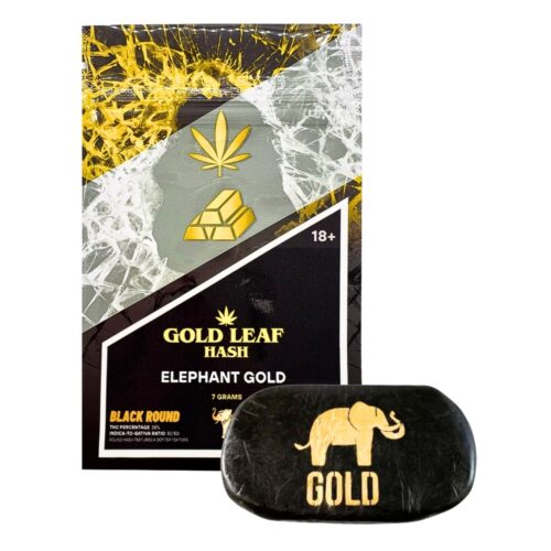 An image of Gold Leaf Hash Elephant Gold on a white background