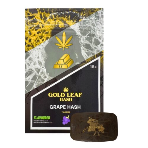 An image of gold leaf hash grape hash on a white background.