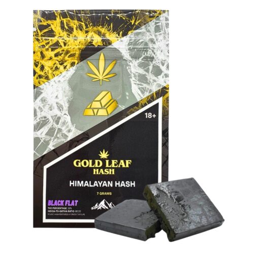 An image of gold leaf hash himalayan hash on a white background