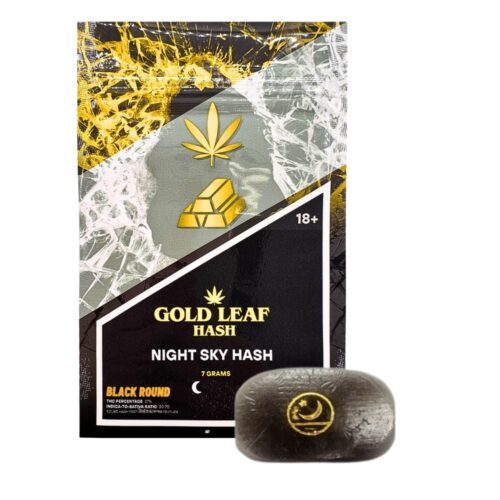 An image of Gold Leaf Hash Night Sky hash on a white background.