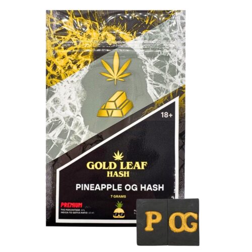 An image of Gold Leaf Hash Pineapple OG on a white background.