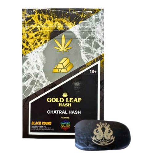 An image of gold leaf hash chatral hash on a white background.