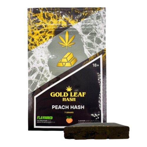 An image of gold leaf hash peach hash.