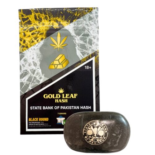 An image of gold leaf hash state bank of pakistan on a white background