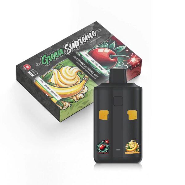 Green Supreme – HTFSE Dual Chamber Vape Pen – Cherry Bomb X Banana Sherbet – 6mL
