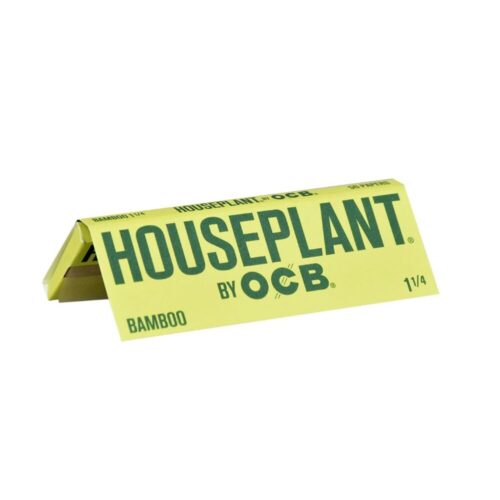 Houseplant Bamboo Rolling Papers pack slightly opened and standing upright to display the branding, set against a plain white background