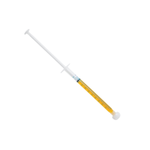 An image of a 1 gram syringe of Kootenay Labs – Honey Oil on a white background