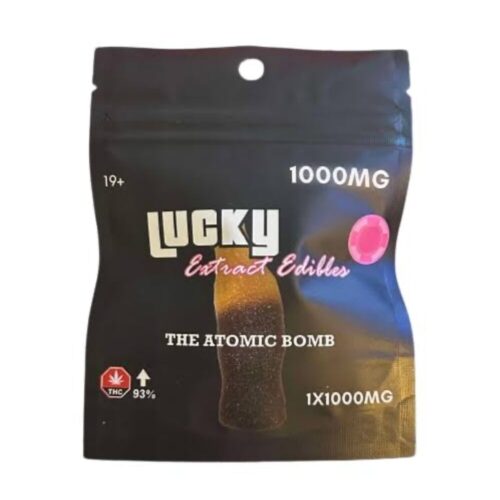 Lucky Extracts – The Atomic Bomb Gummy branded packaging displayed on a white background