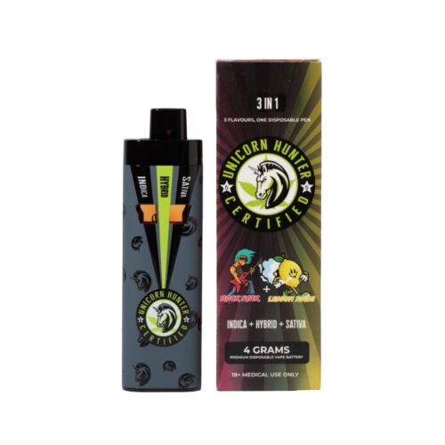 An image of Unicorn Hunter – 4g Disposable THC Vape – Rockstar X Lemon Haze on a white background