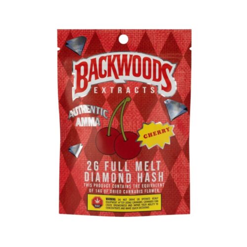 Backwoods Extracts – Cherry Full Melt Diamond Hash - 2g on a clean white background