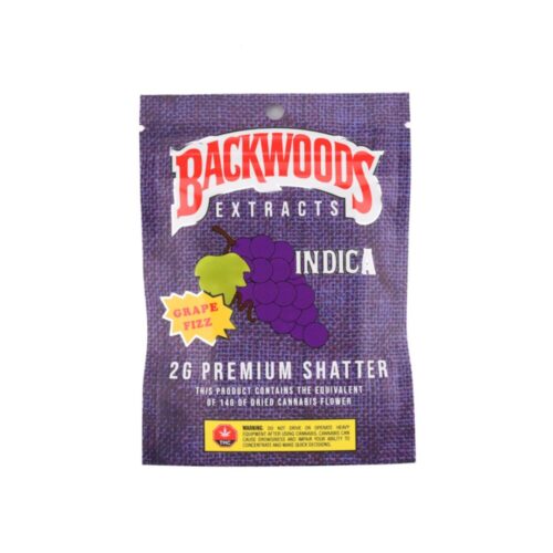 An image of Backwoods Extracts – Grape Fizz Indica Shatter on a clean white background