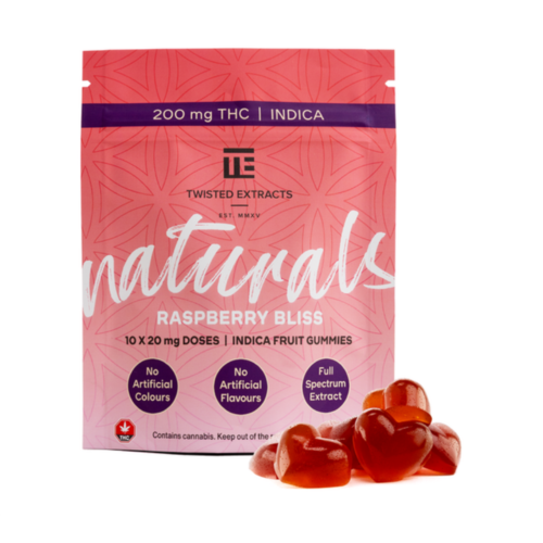 Twisted Naturals – Raspberry Bliss Gummies – 200mg THC