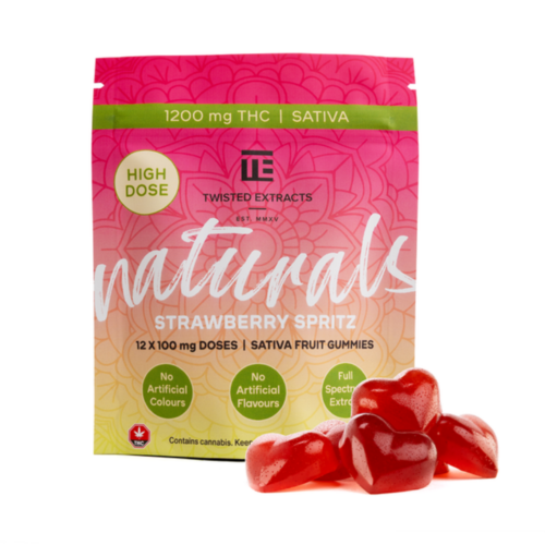Twisted Naturals – Strawberry Spritz Gummies – 1200mg THC