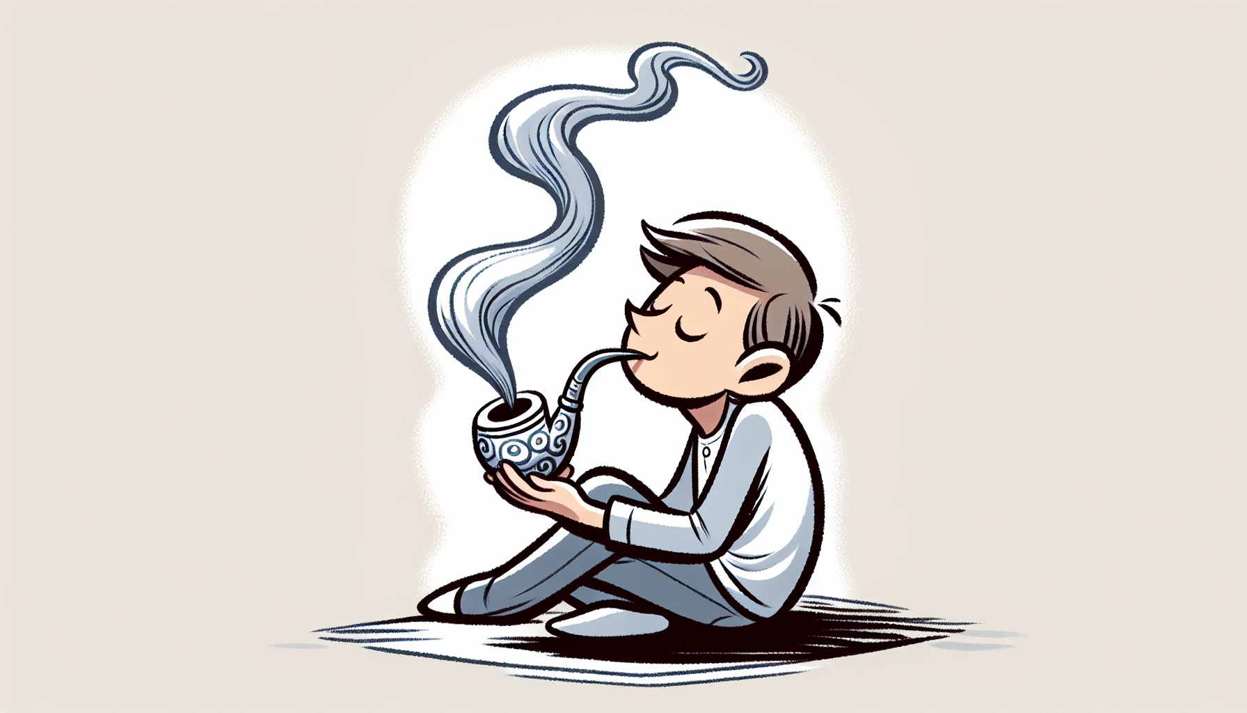 Cartoon of smoking hash in a pipe
