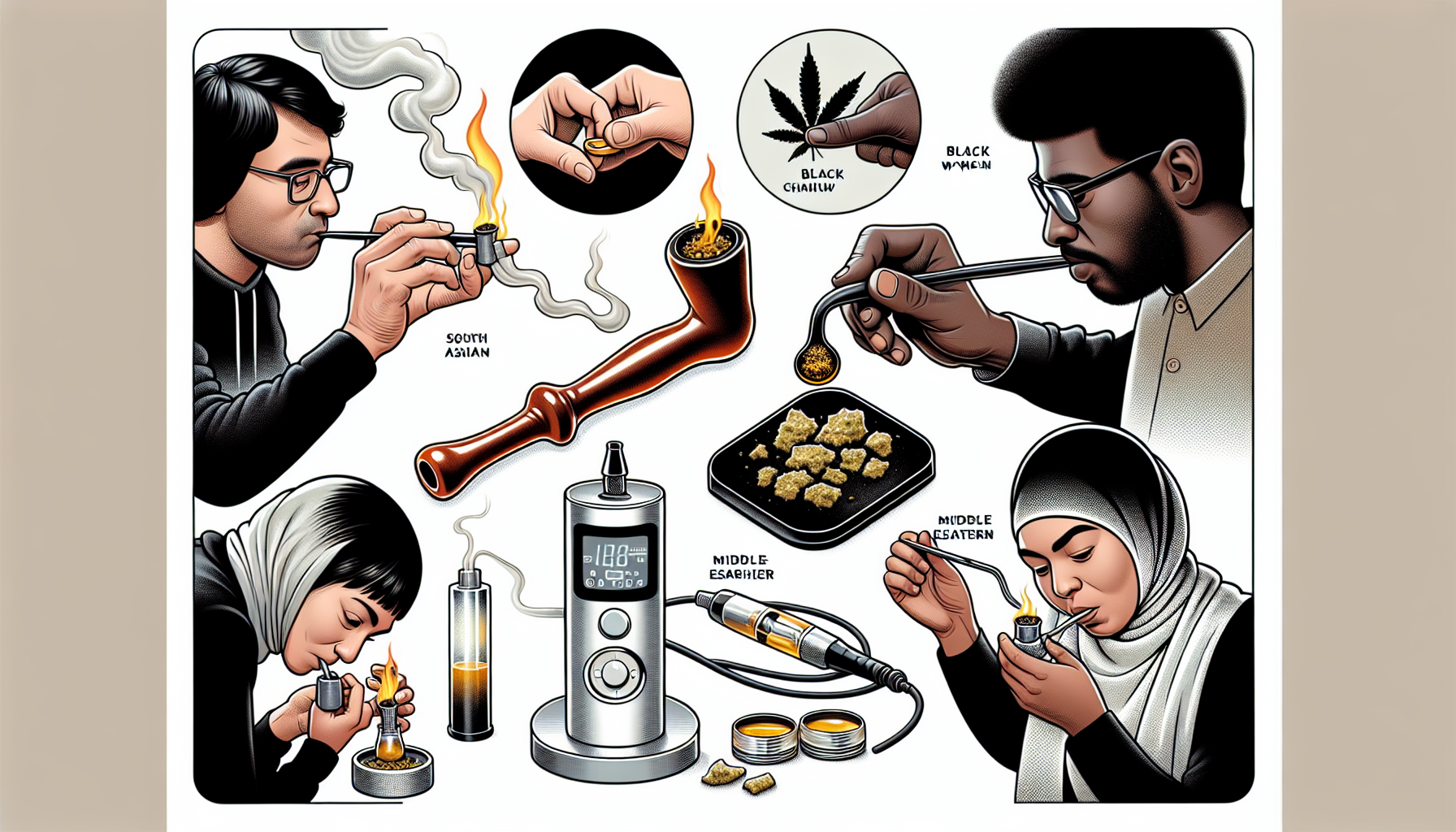 Illustration of various methods for consuming hash in Canada