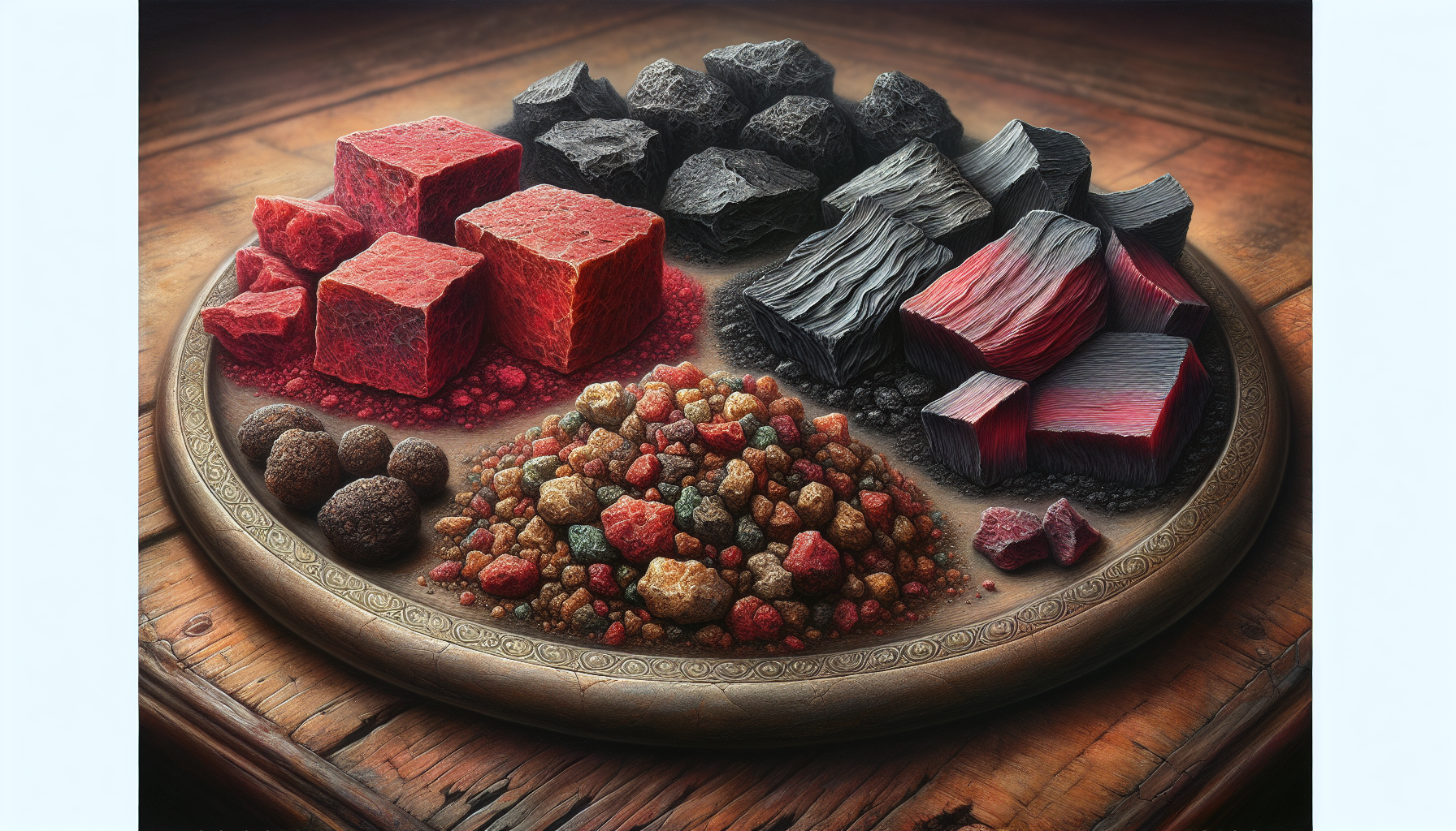 Artistic depiction of various traditional hash varieties