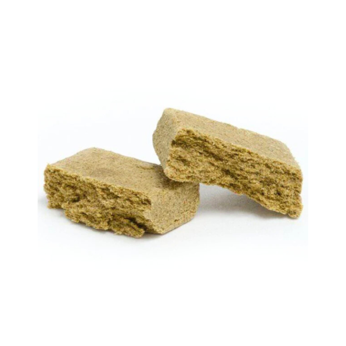 An image of blonde hash on a white background